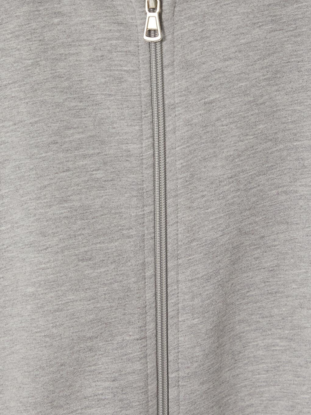 Gri Büyük Beden Kadın Fermuarlı Sweatshirt-3