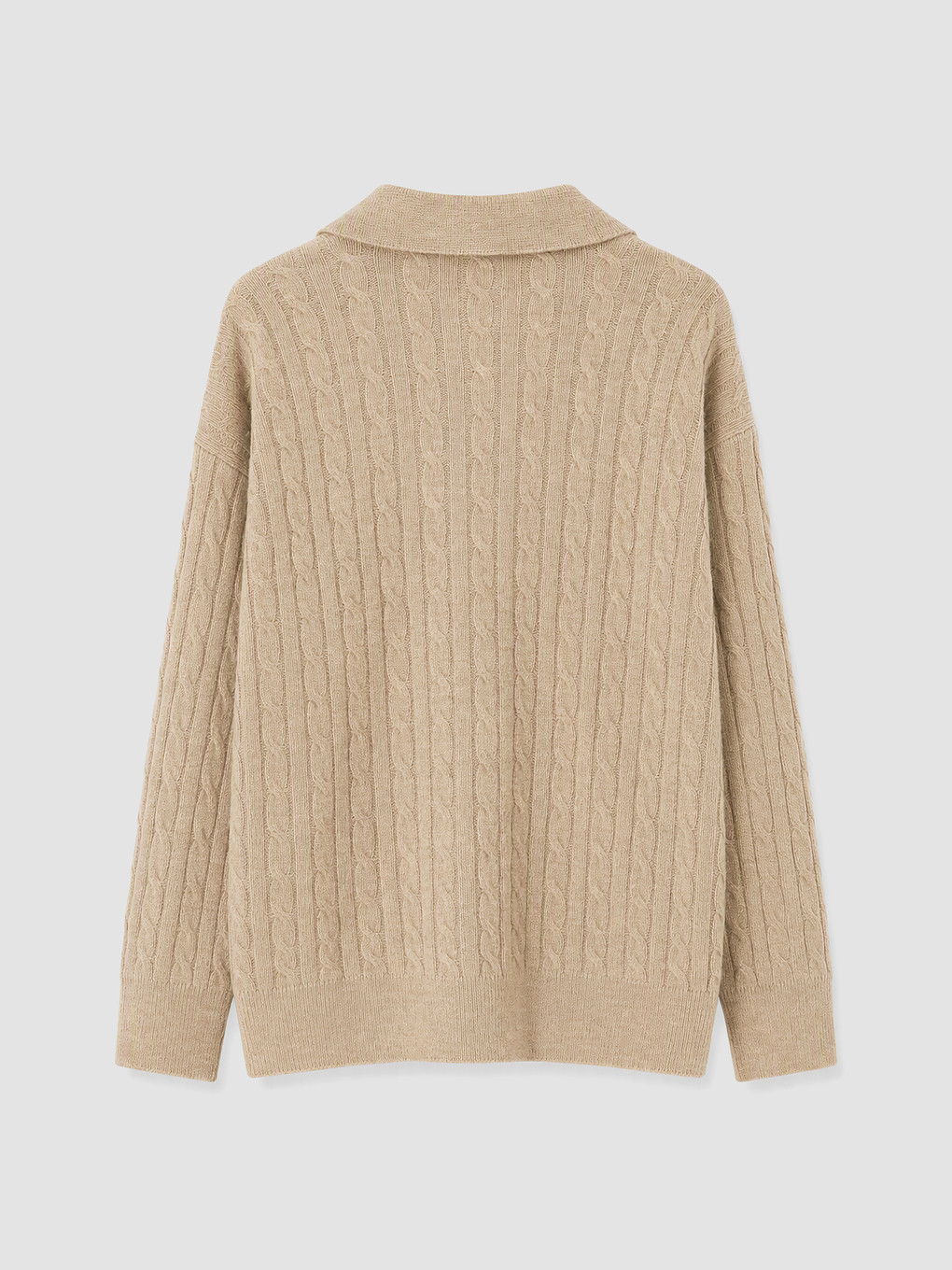 Polo Collar Patterned Women's Knitwear Sweater-3