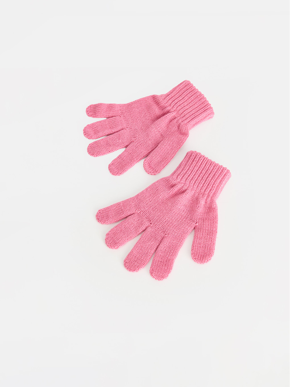 Pembe Örme Kız Çocuk Eldiven-1