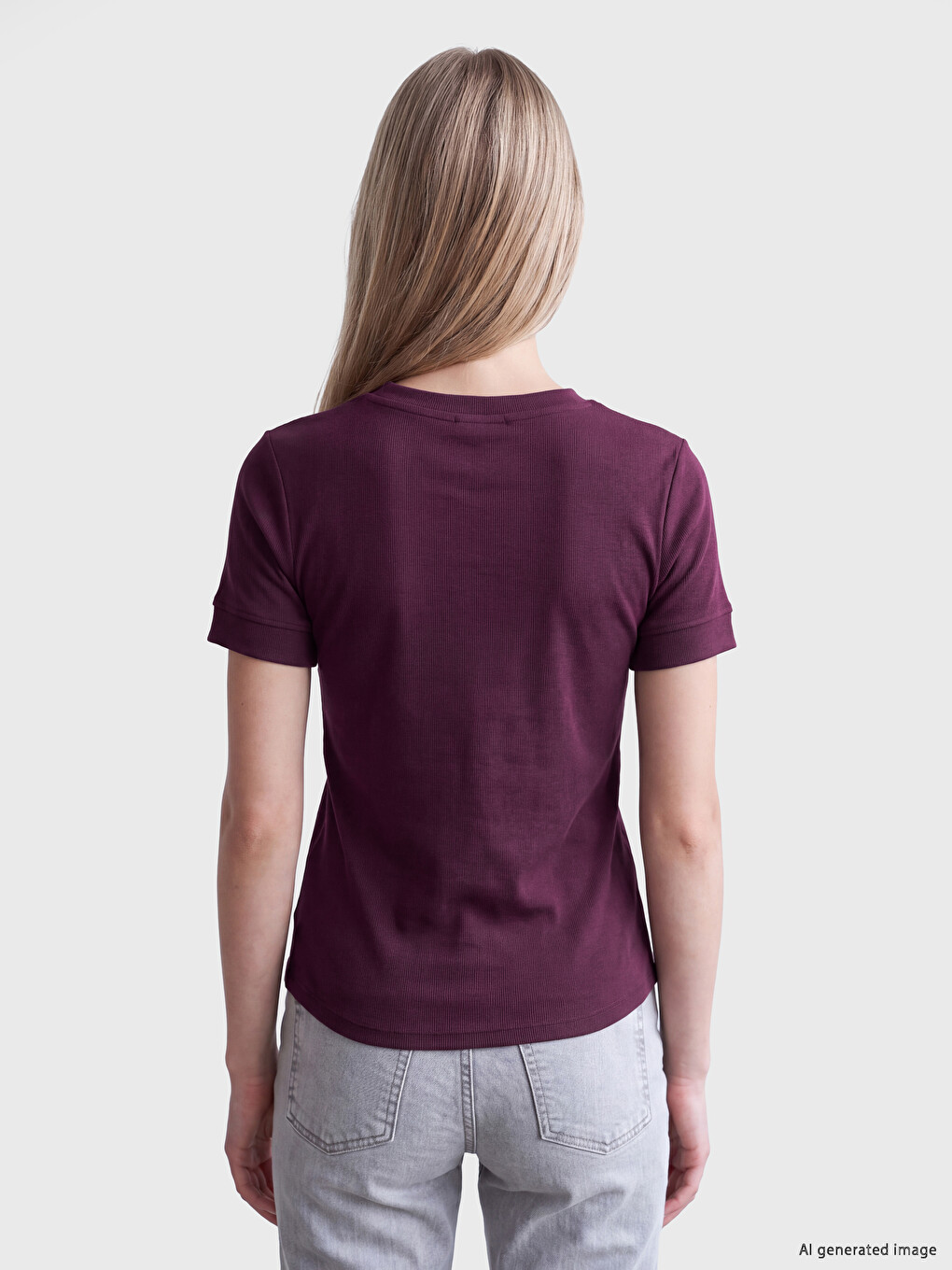 Crew Neck Modal Blended Women's T-shirt-3