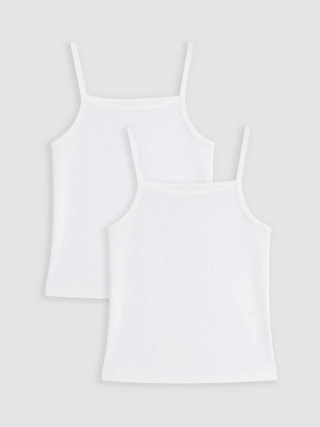2 Pack Square Neck Strappy Girls' Vest