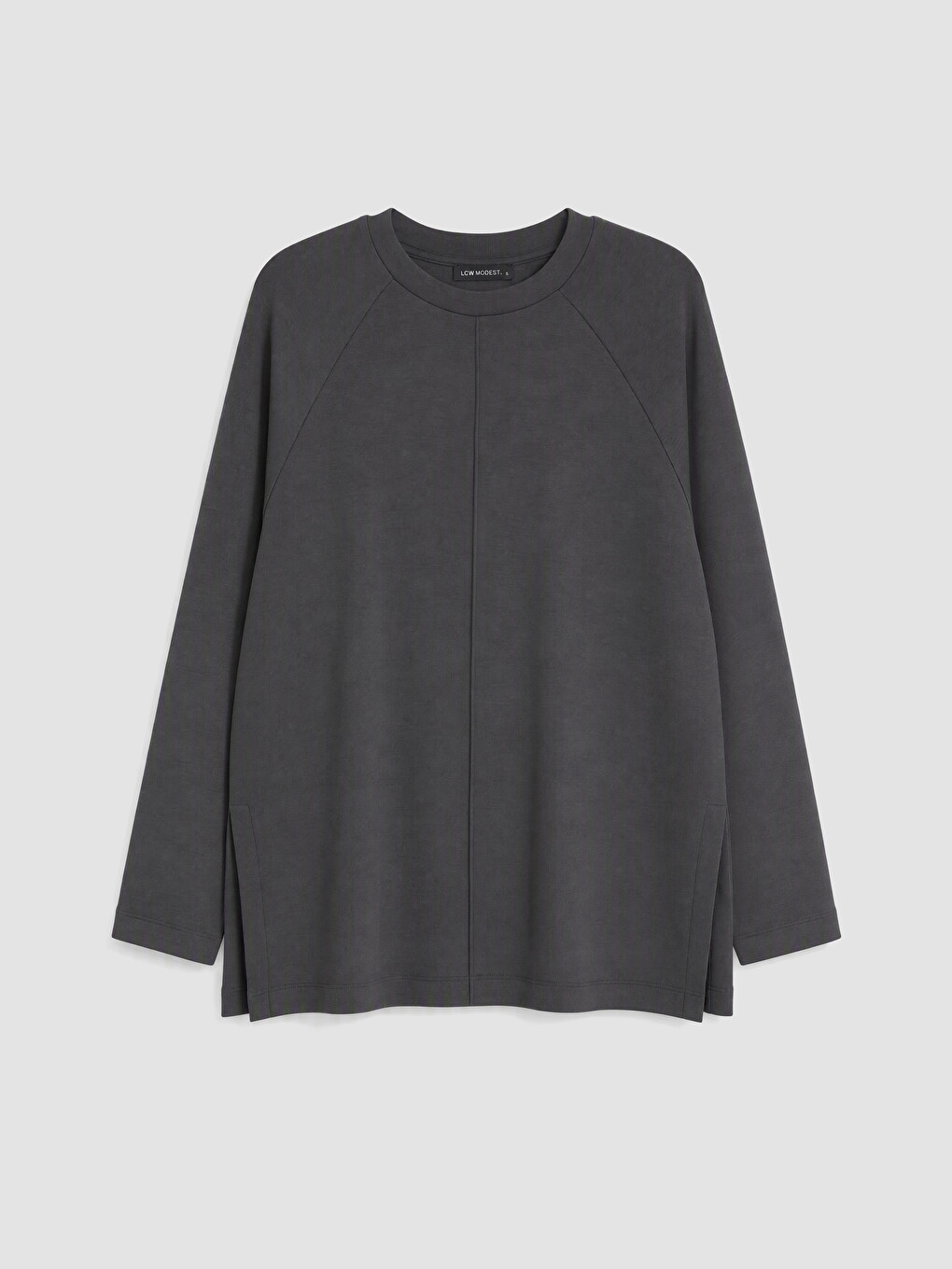 Antrasit Soft Touch Oversize Kadın Sweatshirt Tunik