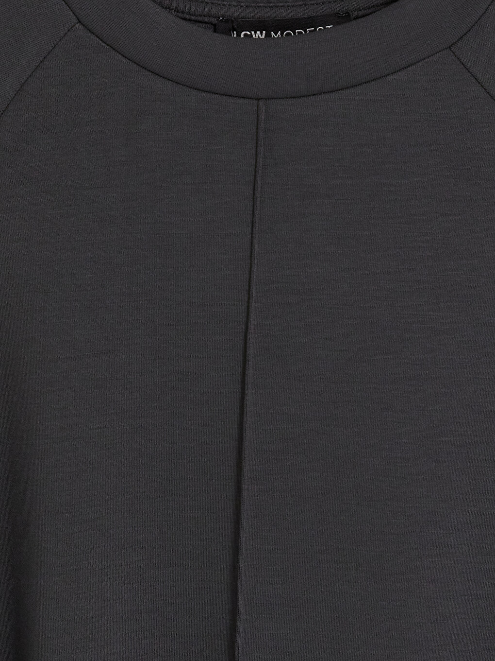 Antrasit Soft Touch Oversize Kadın Sweatshirt Tunik-1