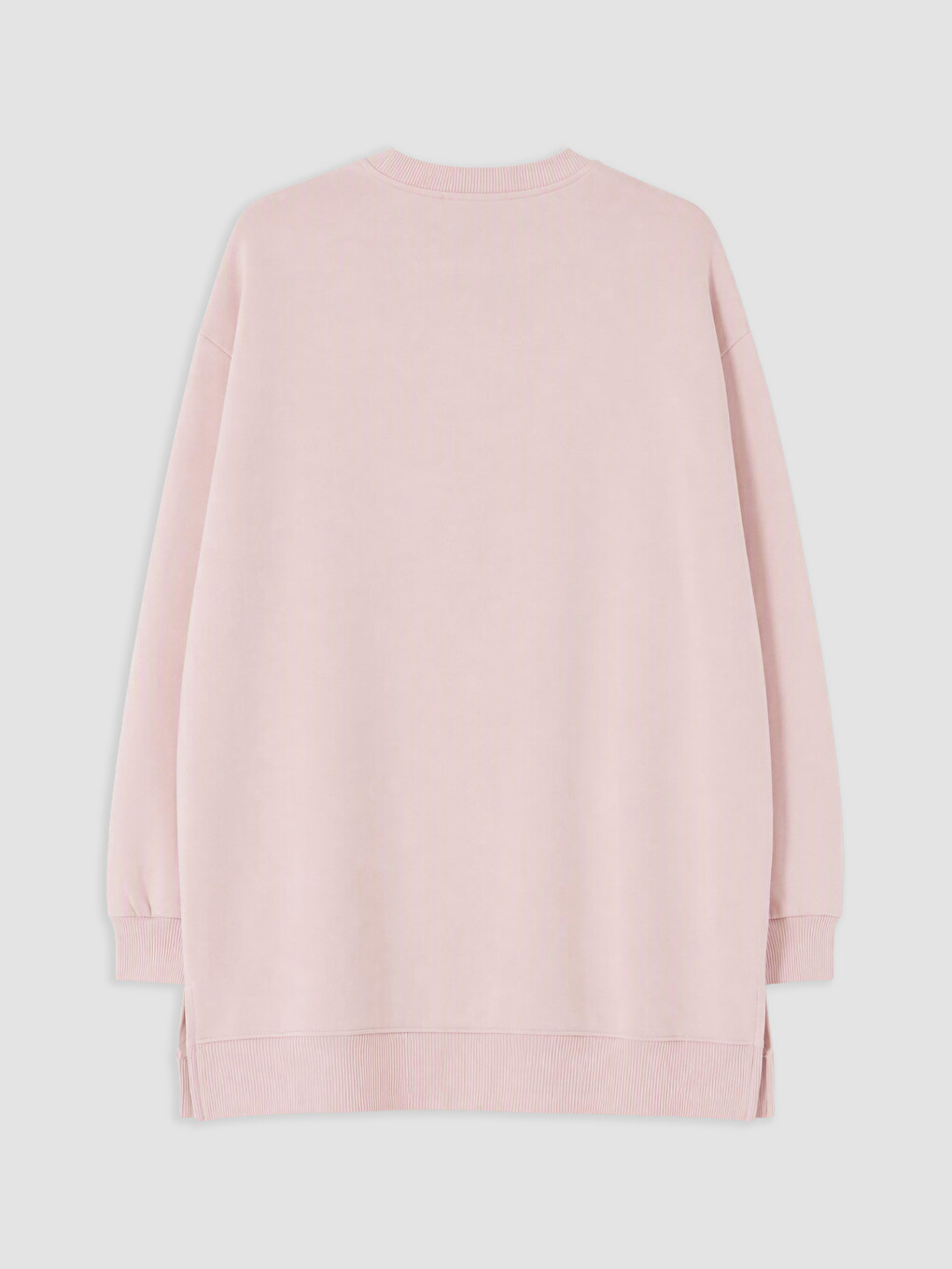 Pembe Kadın Kalın Sweatshirt Tunik-1