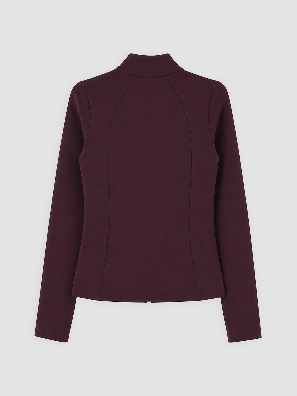 Mürdüm Dik Yaka Kadın Fermuarlı Sweatshirt-1