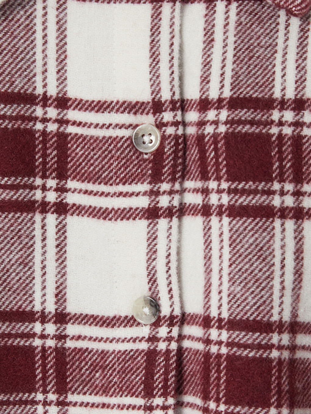 Bordo Ekose Gabardin Kız Çocuk Gömlek-2