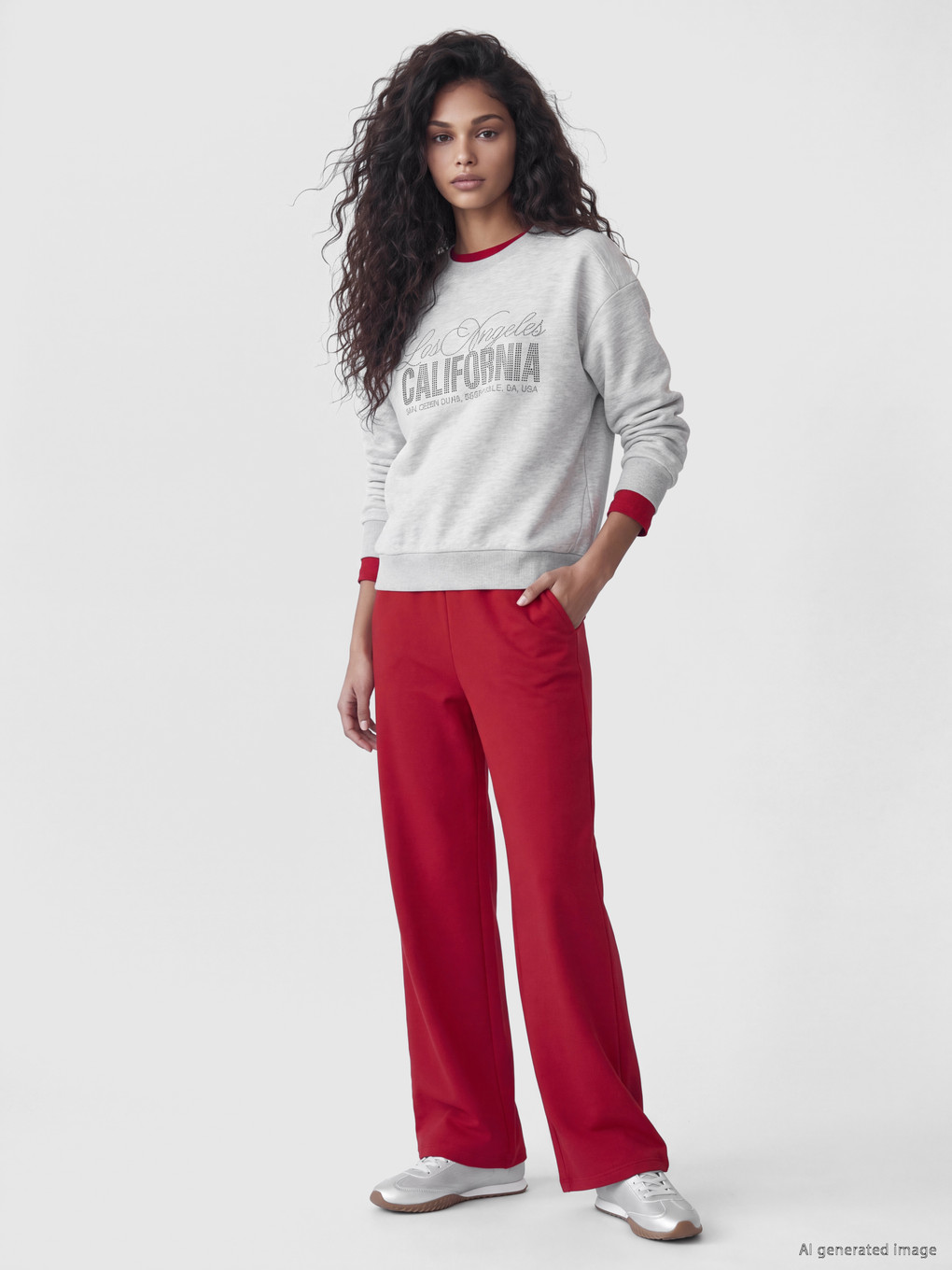 Gri Oversize Kadın Kalın Sweatshirt-1