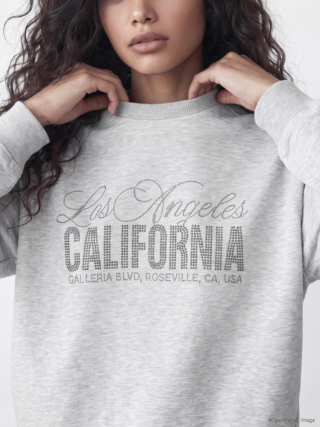 Gri Oversize Kadın Kalın Sweatshirt-2