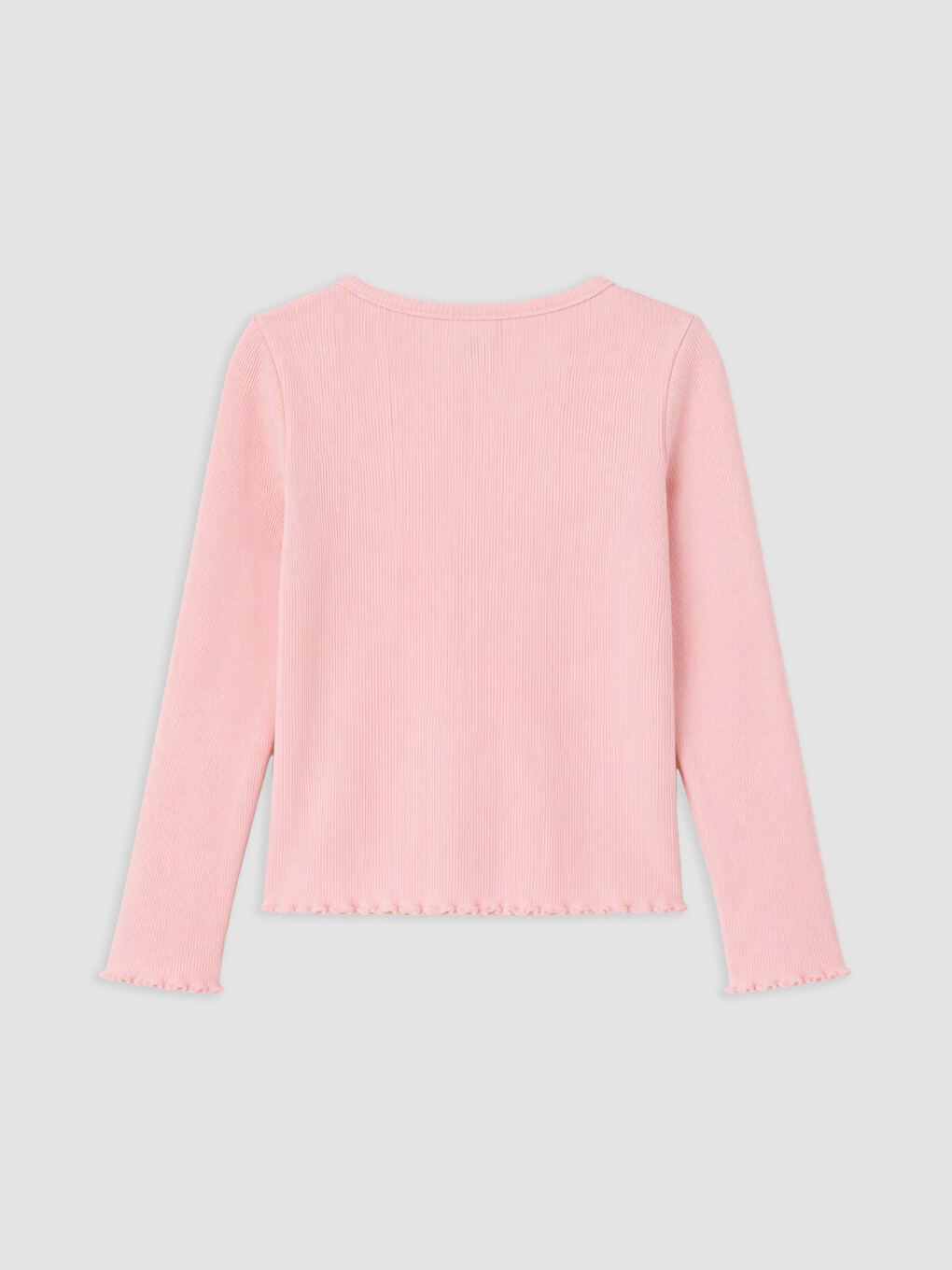 Pembe Fırfırlı Kız Çocuk Tişört-1