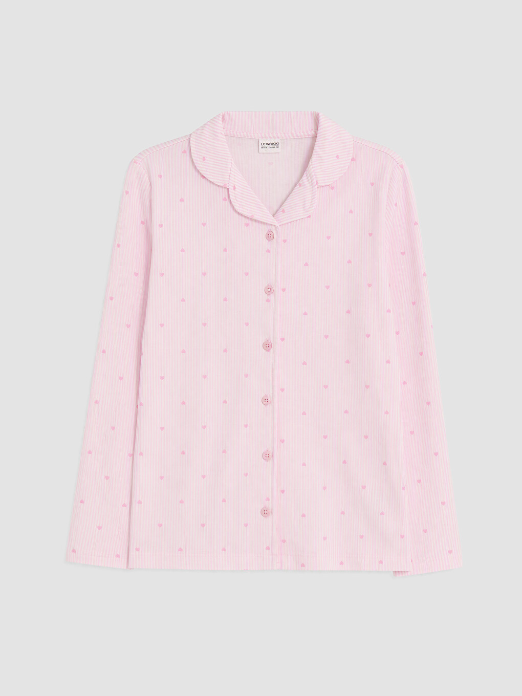 Pembe Gömlek Yaka Kız Çocuk Pijama Takım-1