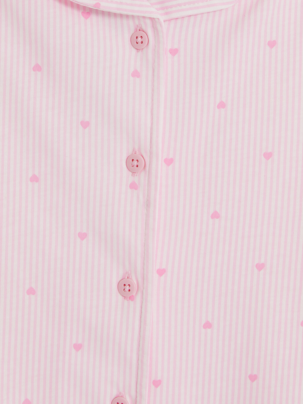 Pembe Gömlek Yaka Kız Çocuk Pijama Takım-2
