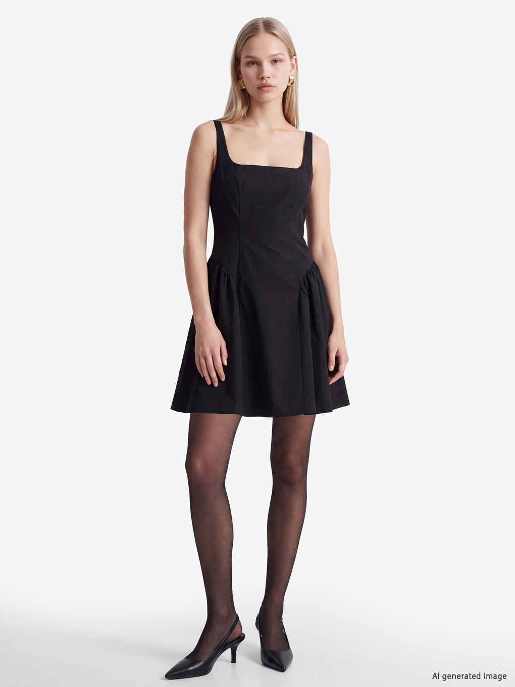 Square Neck Mini Dress-1