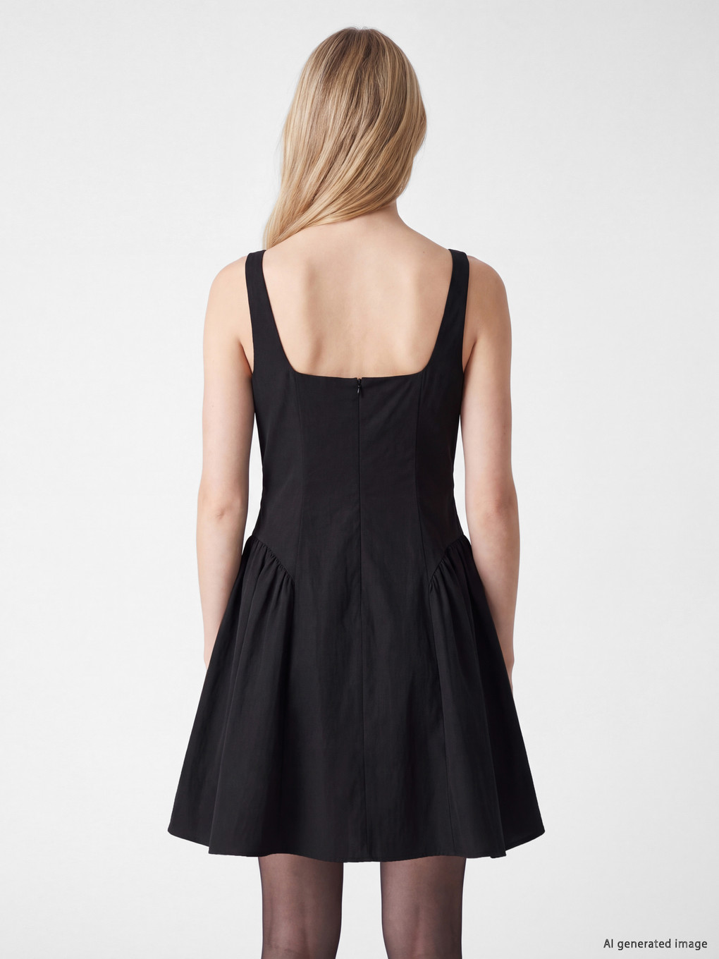 Square Neck Mini Dress-3