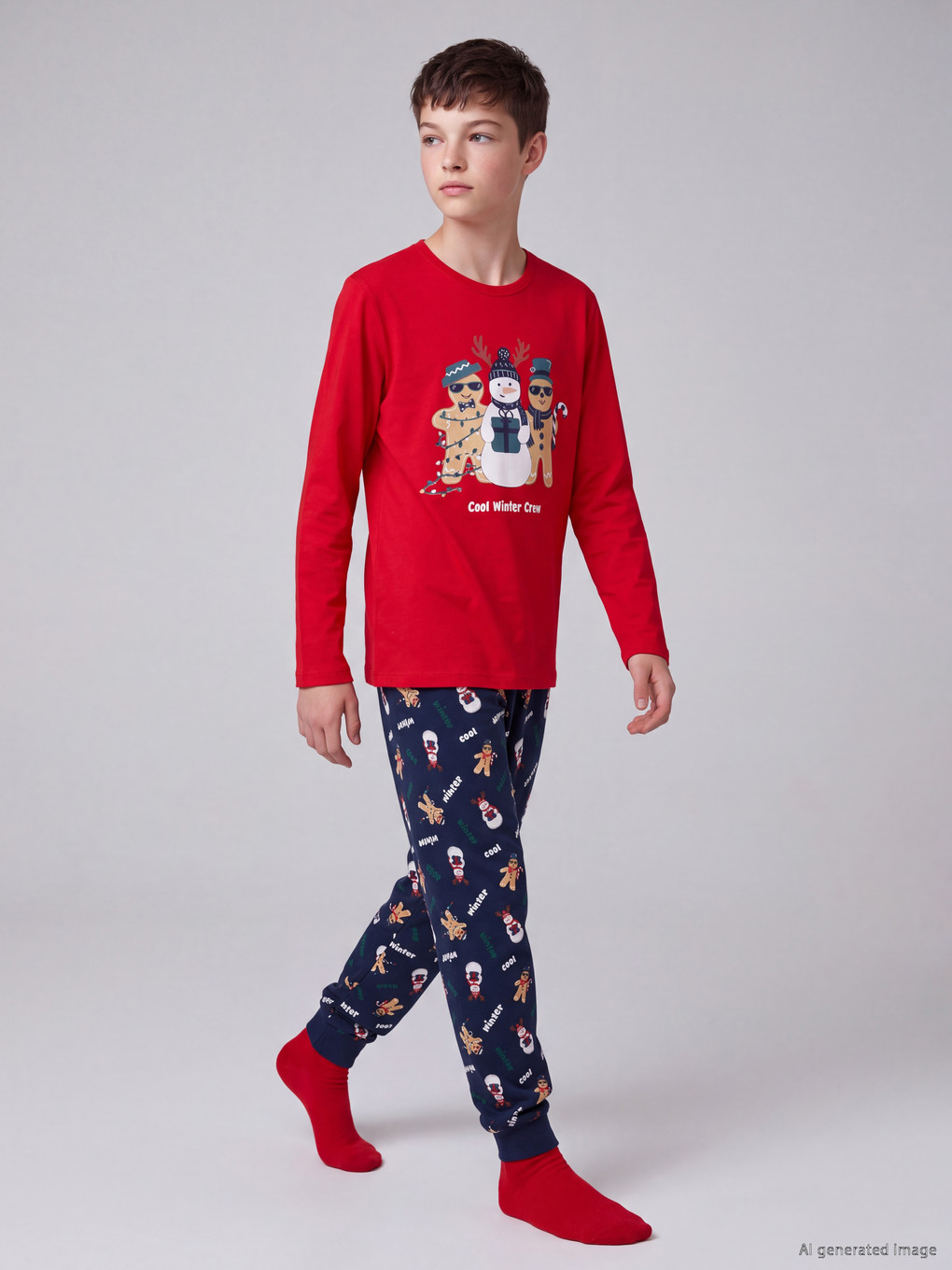 Yeni Yıl Temalı Erkek Çocuk Pijama Takım