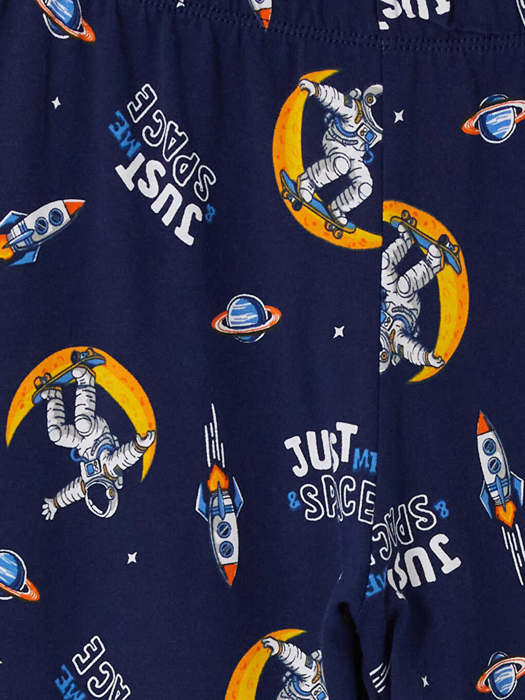 Lacivert Bisiklet Yaka Erkek Çocuk Pijama Takım-5