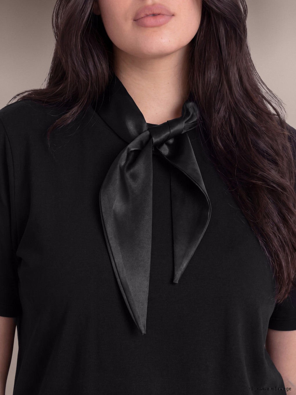 Bluză Plus Size Cu Guler Cu Panglică-1