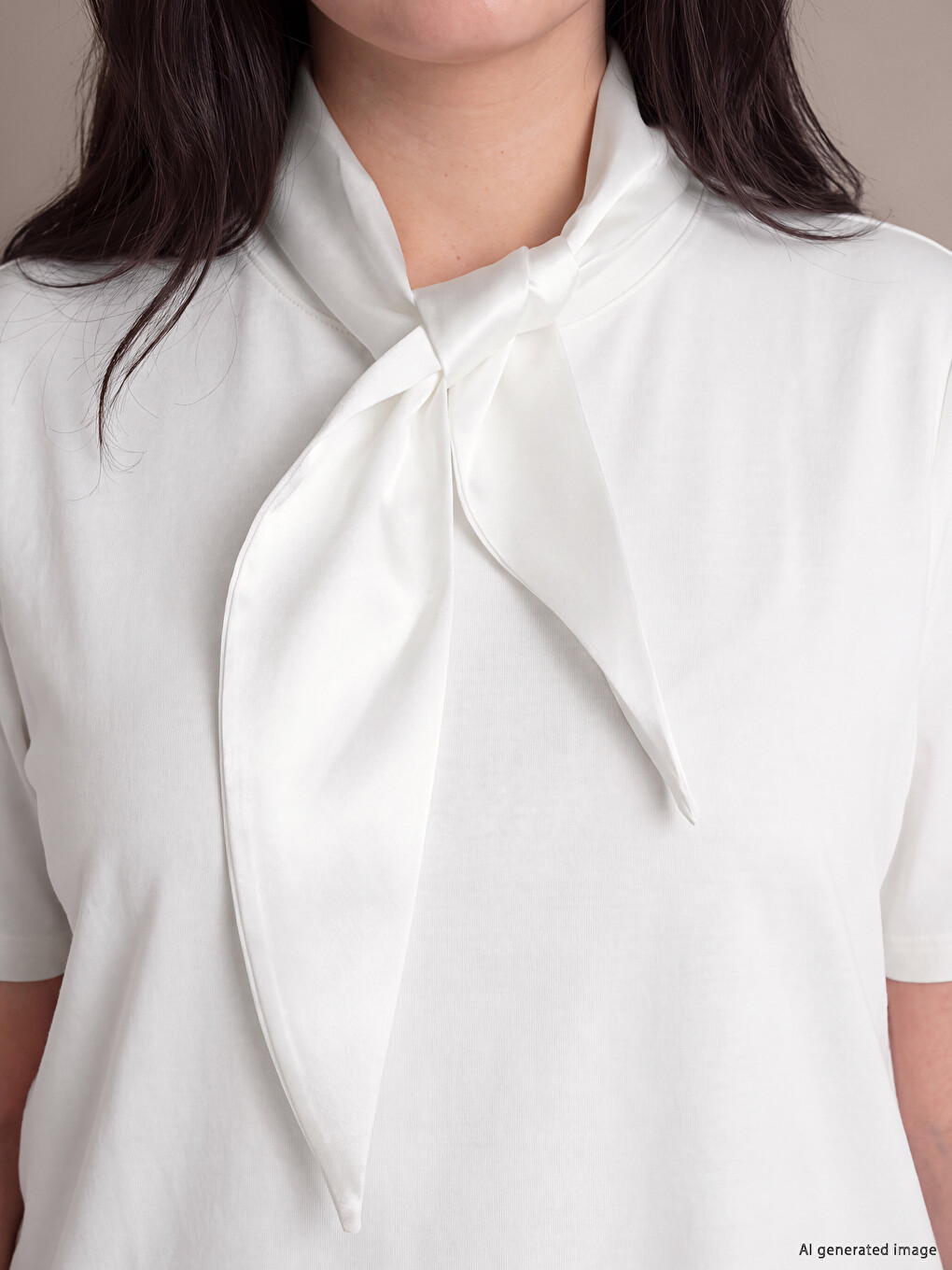 Bluză Plus Size Cu Guler Cu Panglică-1