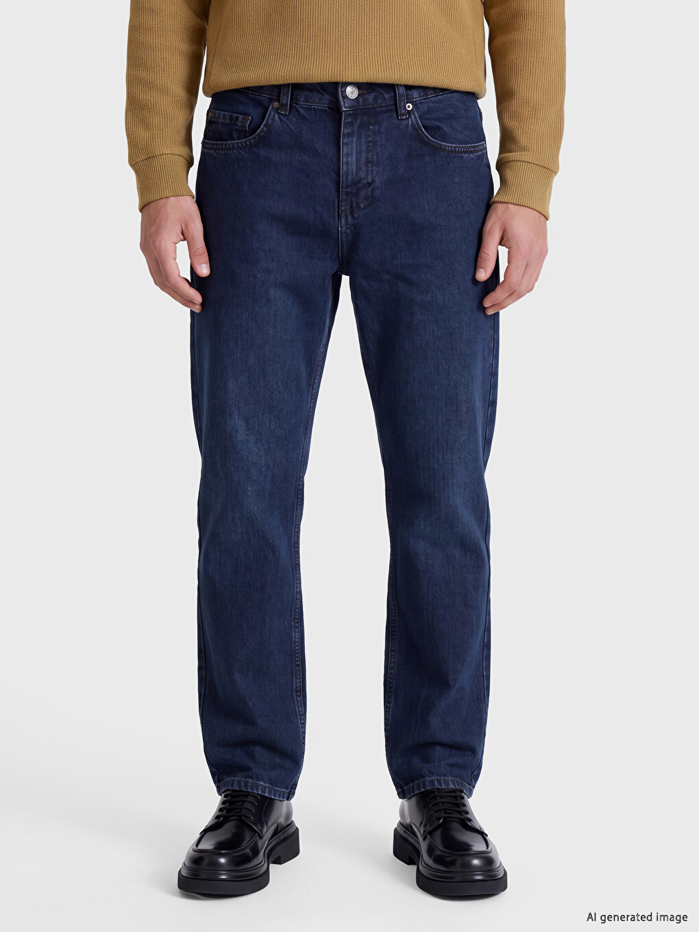 Siyah Relax Fit Gabardin Erkek Pantolon-1