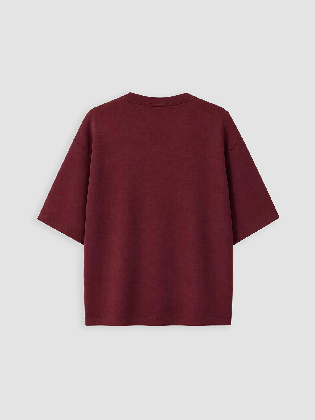 Bordo Oversize Kadın Tişört-2
