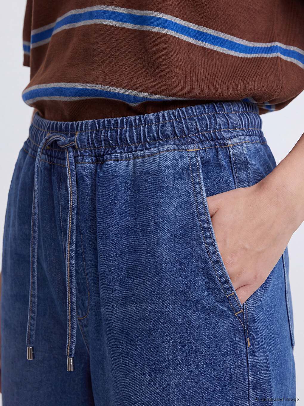 Elastic Waist Balloon Fit Women's Jeans-2