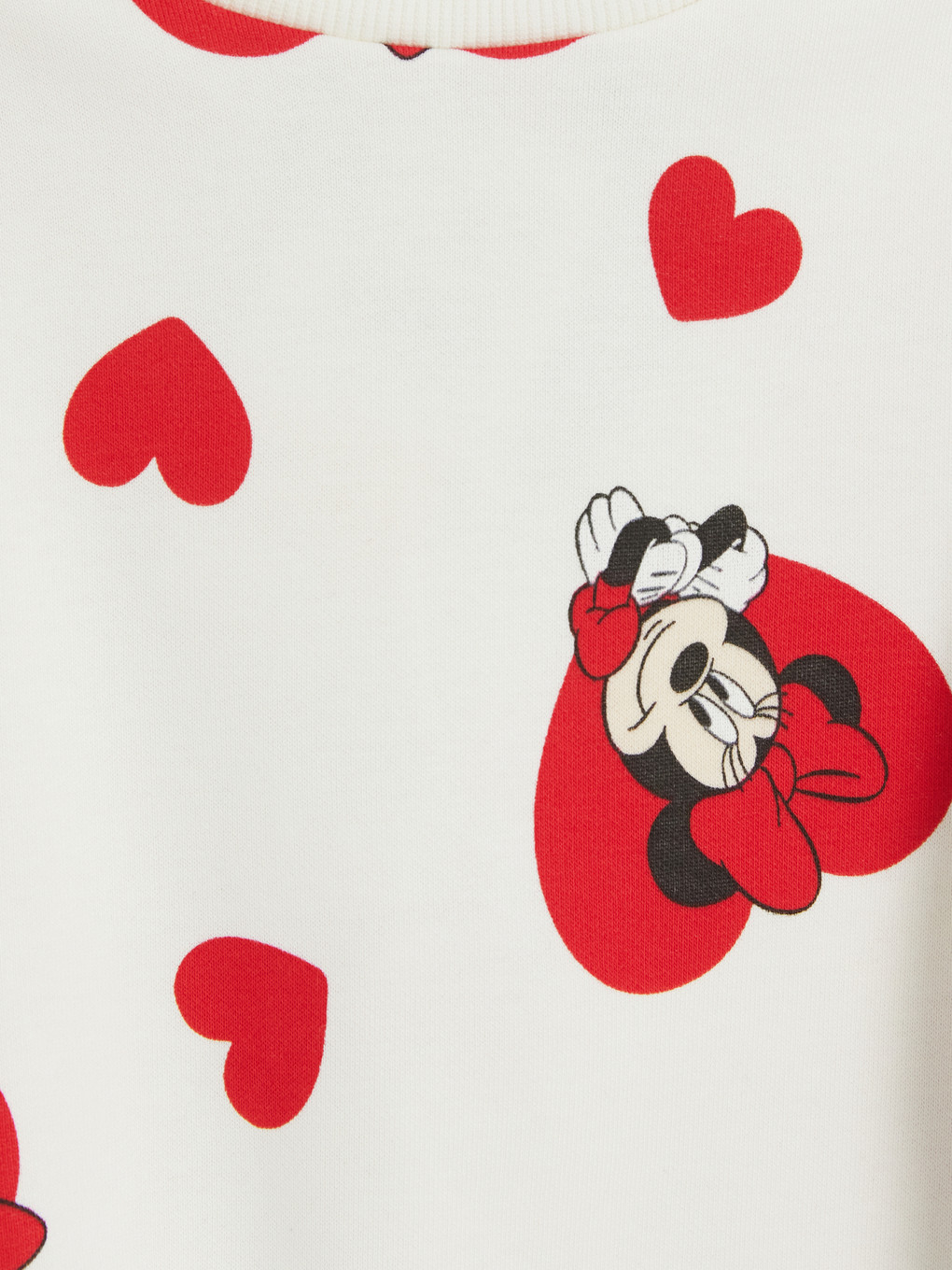 Ekru Minnie Mouse Kız Kalın Sweatshirt-2