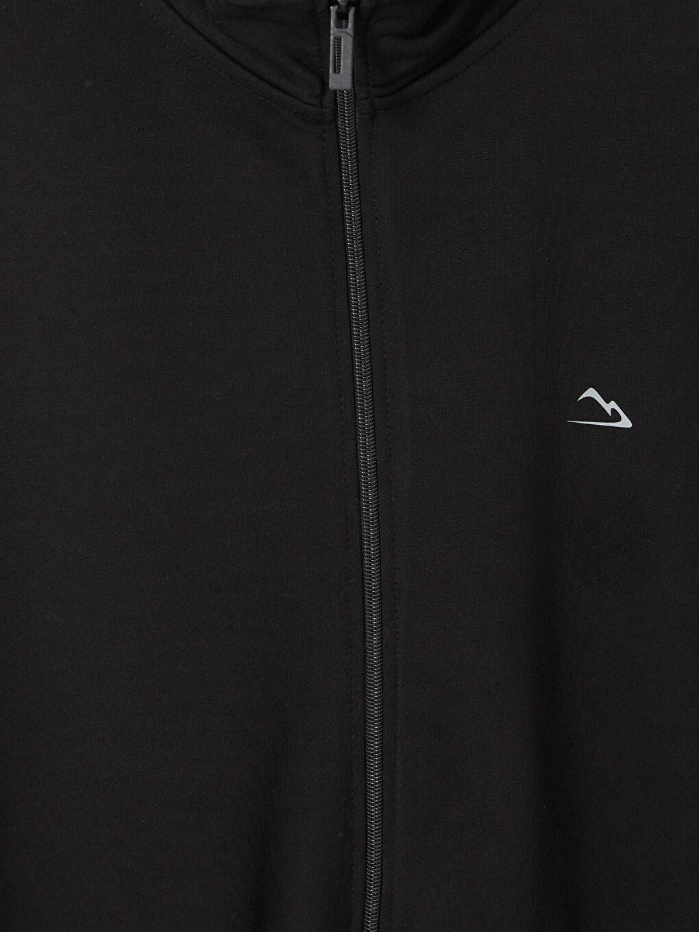 Siyah Dik Yaka Erkek Fermuarlı Sweatshirt-6