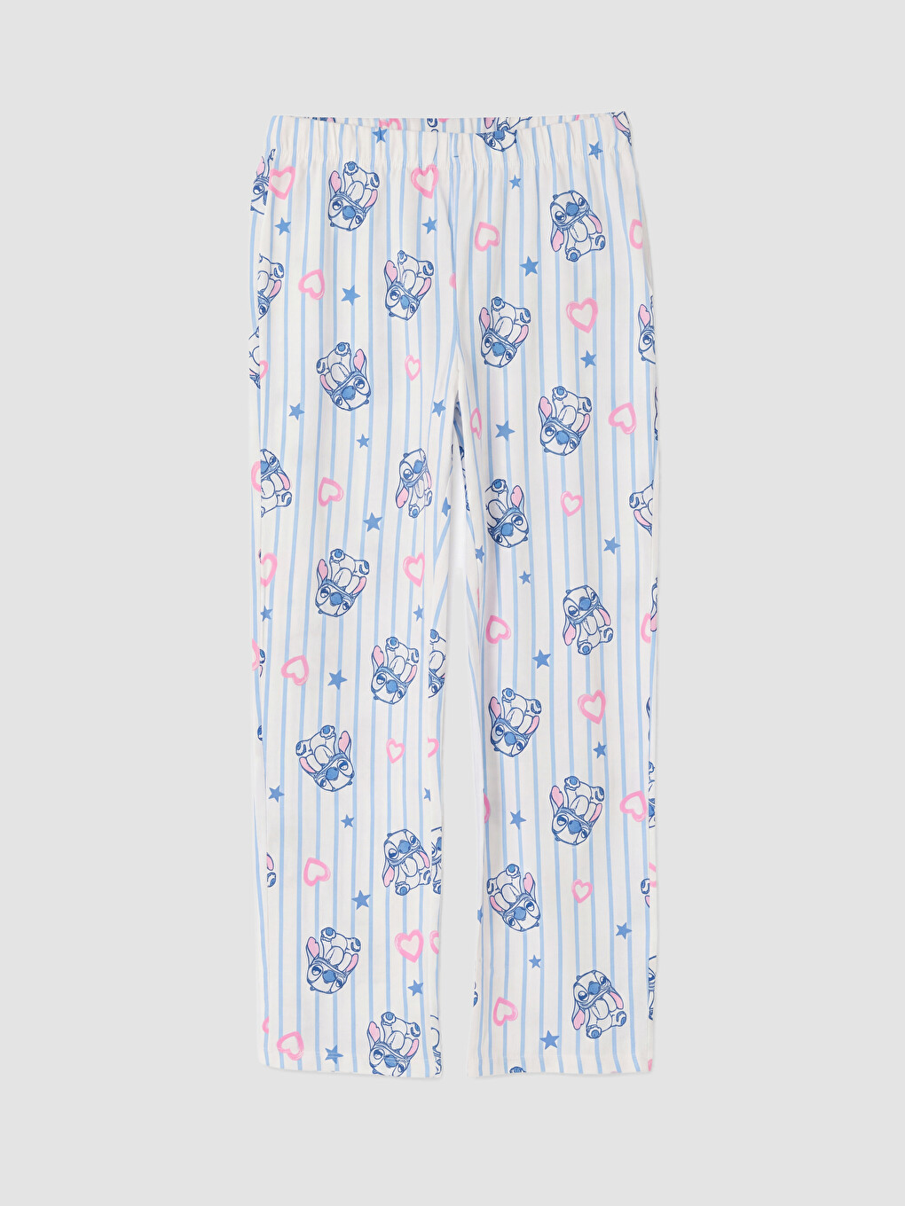 Mavi Stitch Baskılı Kız Çocuk Pijama Takım-4