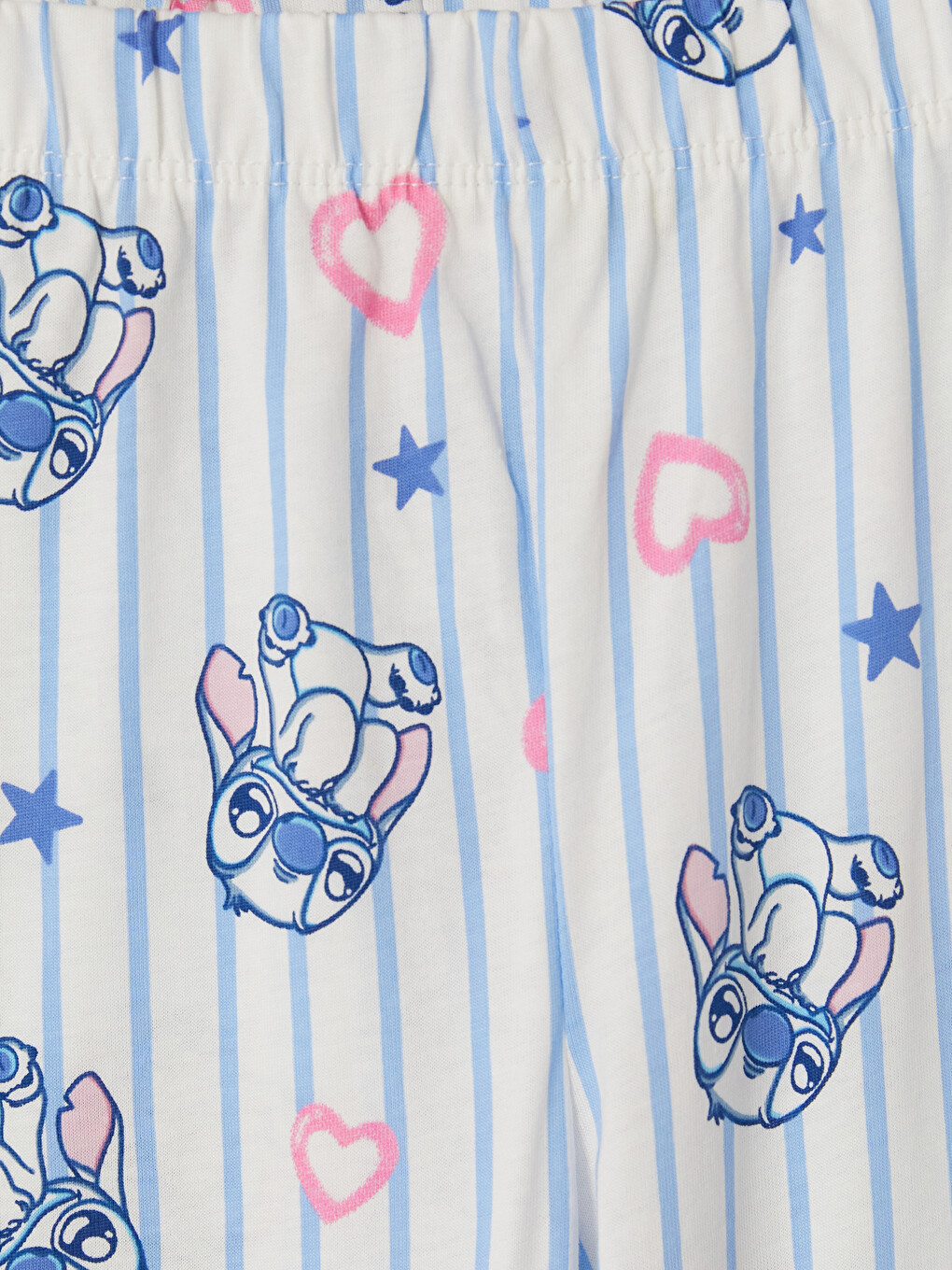 Mavi Stitch Baskılı Kız Çocuk Pijama Takım-5