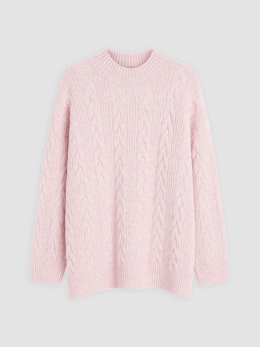 Tunikë Triko Me Motive Me Jakë Golf Me Model Cable Knit Për Gra-4