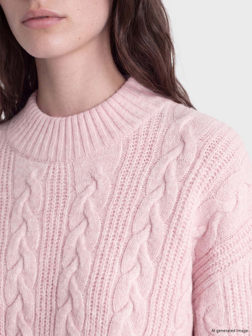 Tunikë Triko Me Motive Me Jakë Golf Me Model Cable Knit Për Gra-2