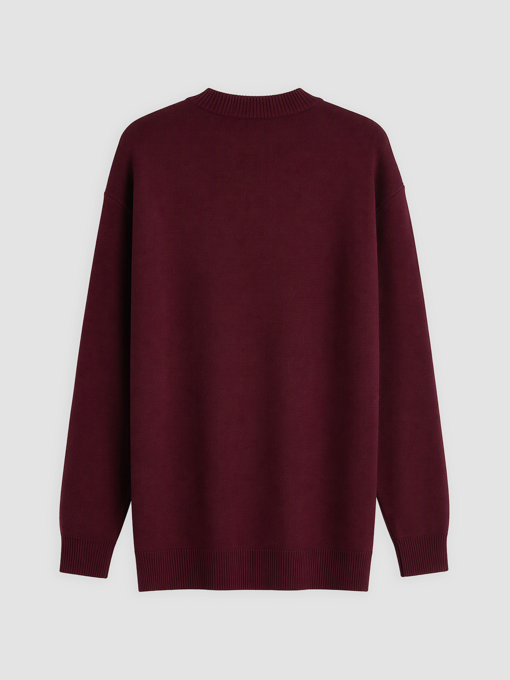 Bordo Düğme Detaylı Kadın Triko Tunik-6