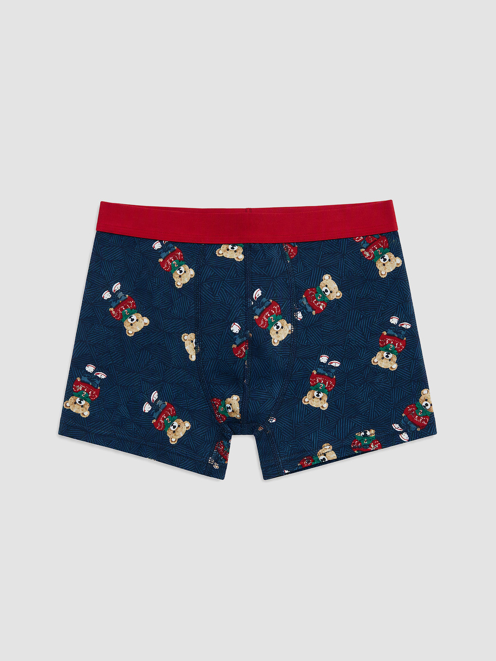 Lacivert Yılbaşı Temalı Erkek Boxer Ve Çorap-1