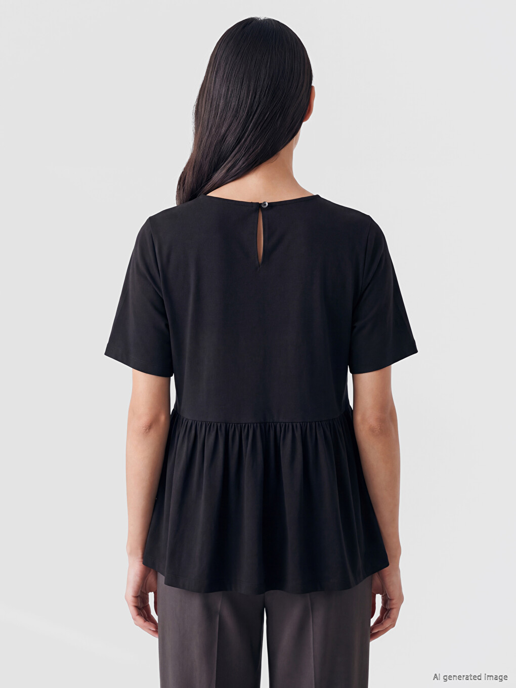 Bluză Plus Size Cu Volănașe Cu Fronseuri-3