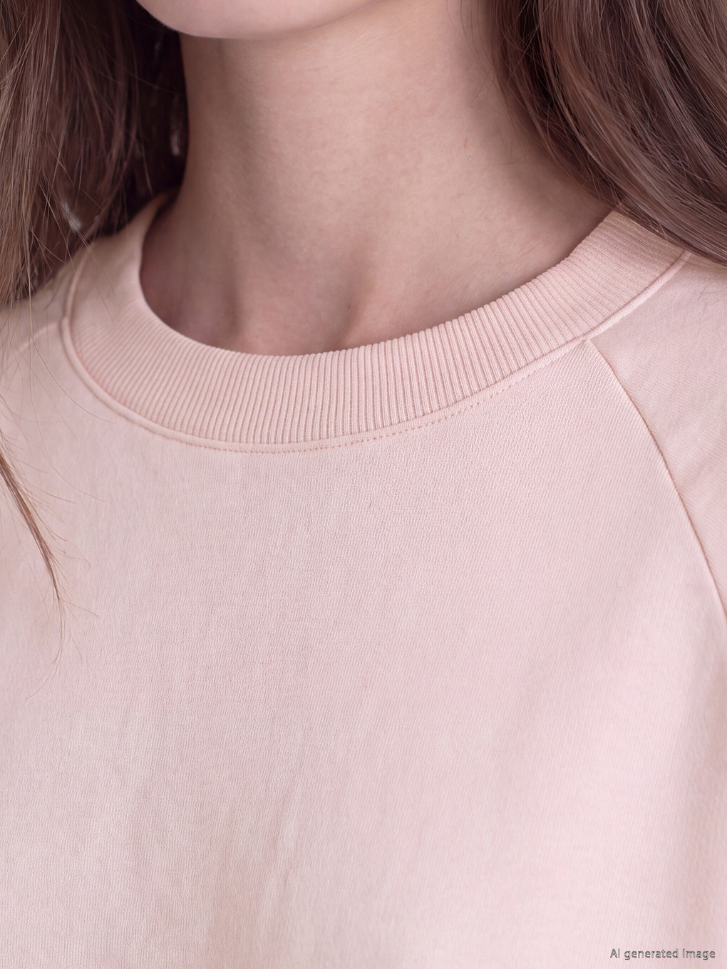 Pembe Bisiklet Yaka Kadın Sweatshirt Tunik-2