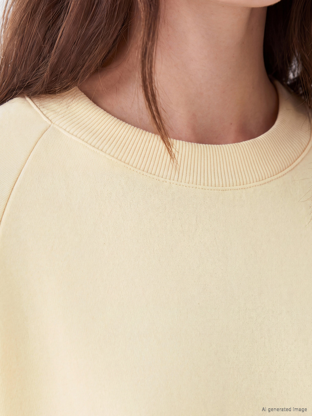 Bej Oversize Kadın Kalın Sweatshirt Tunik-2