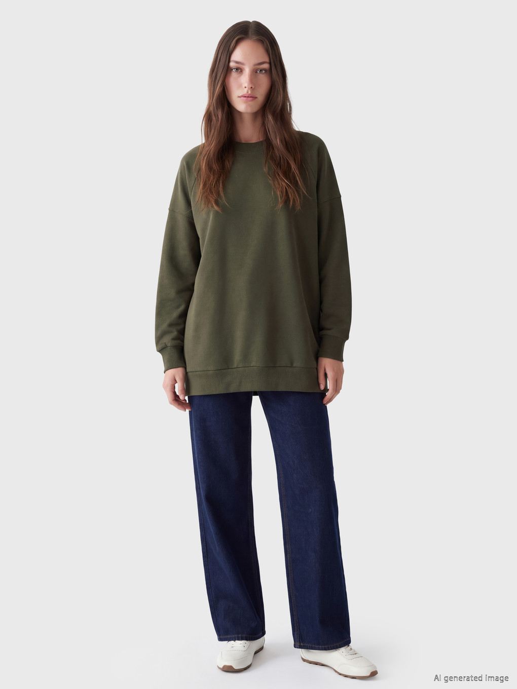 Oversize Women's Thick Sweatshirt Tunic-1