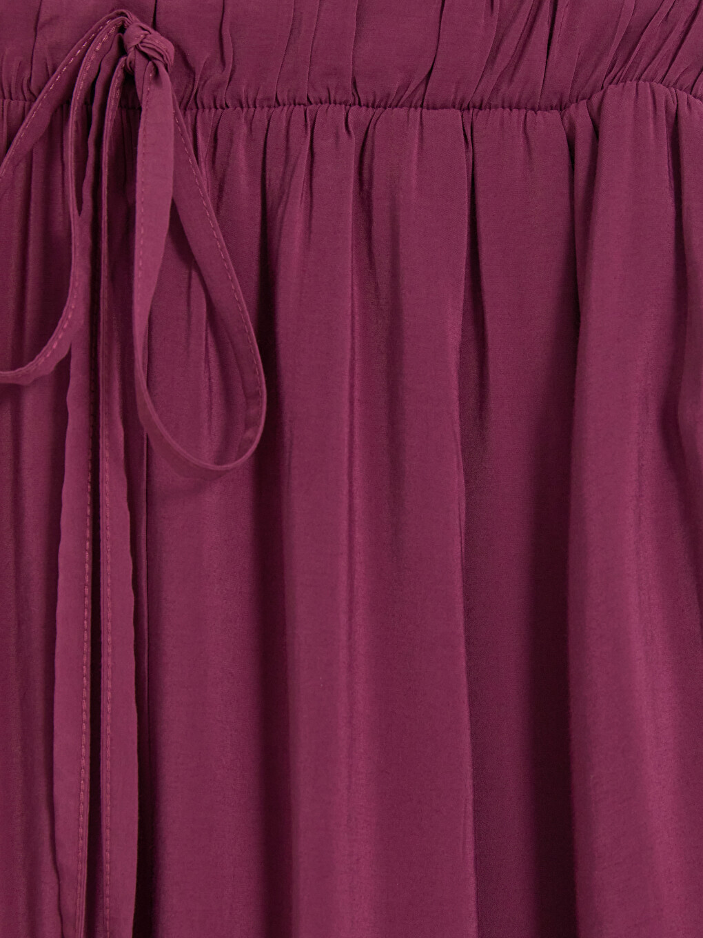 Mürdüm Beli Lastikli Geniş Paça Kadın Pantolon-6
