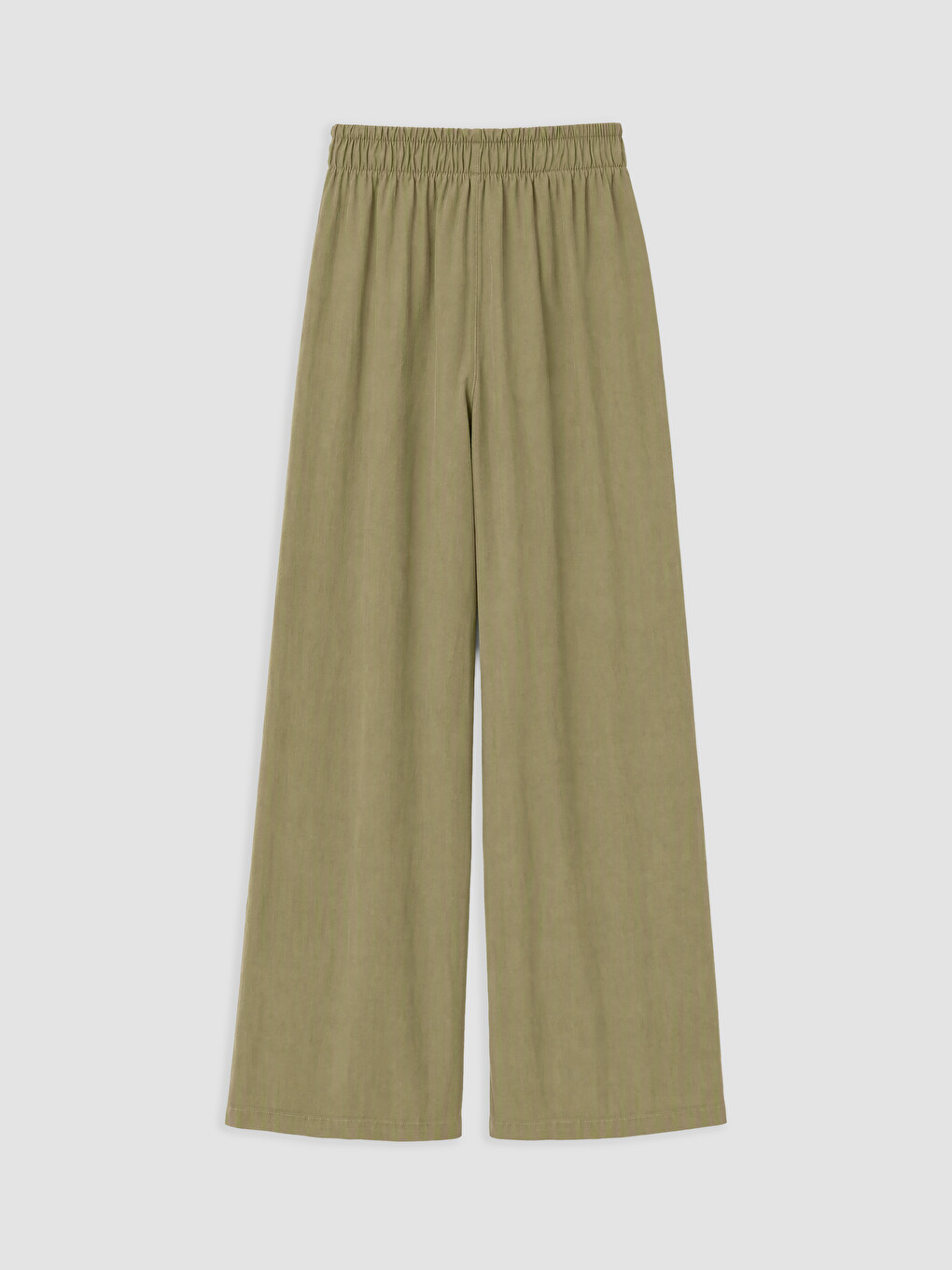 Yeşil Beli Lastikli Geniş Paça Kadın Pantolon-5