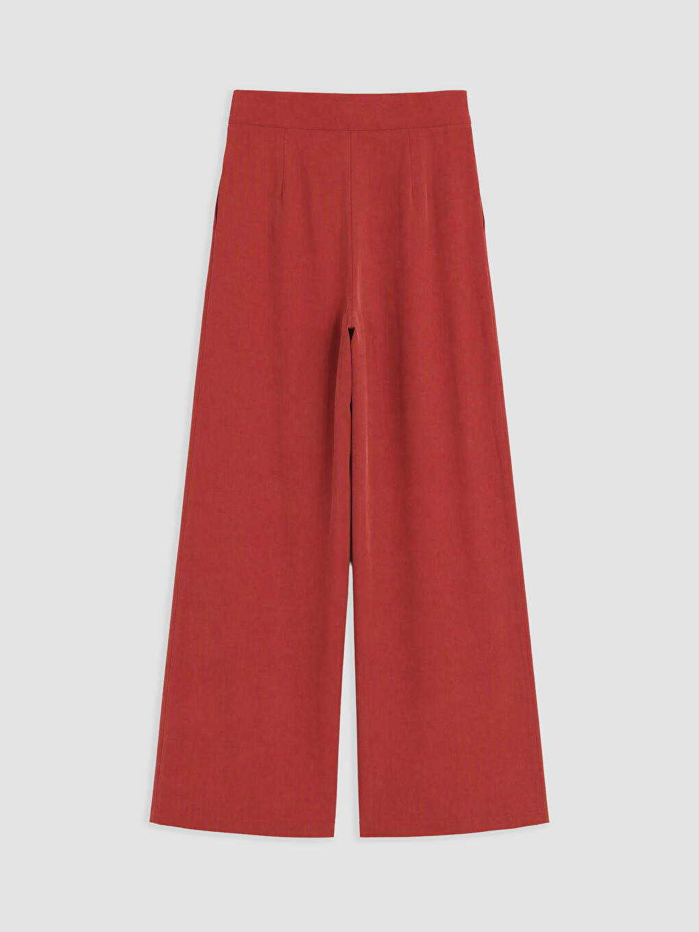 Kahverengi Regular Fit Kadın Pileli Kumaş Pantolon-5