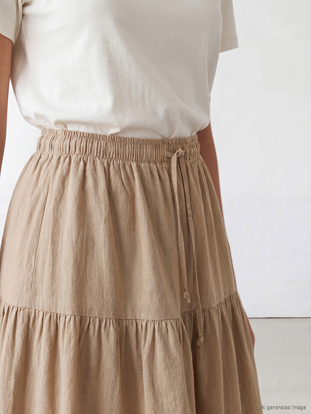 Elastic Waist Layered Skirt-2