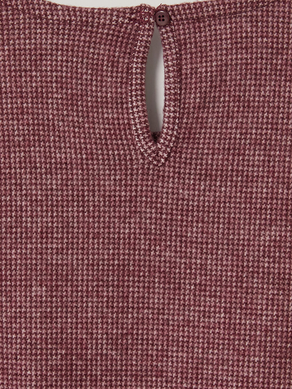 Bordo Bisiklet Yaka Kız Çocuk Elbise-2