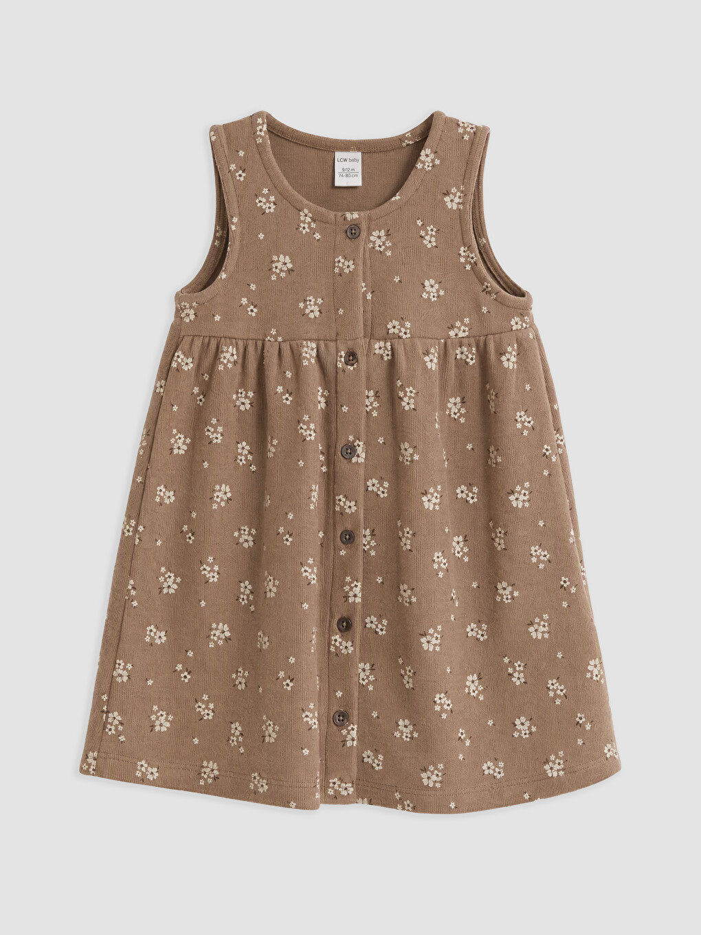 Crew Neck Flowered Baby Girls' Dress-1