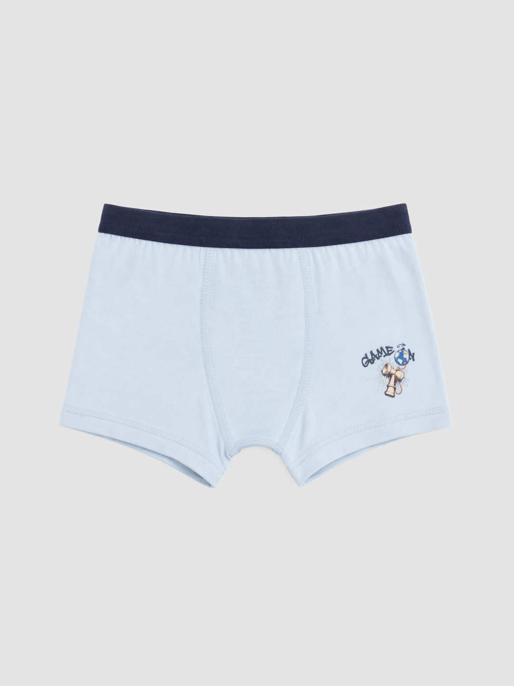 Mavi Baskılı Erkek Çocuk Boxer
