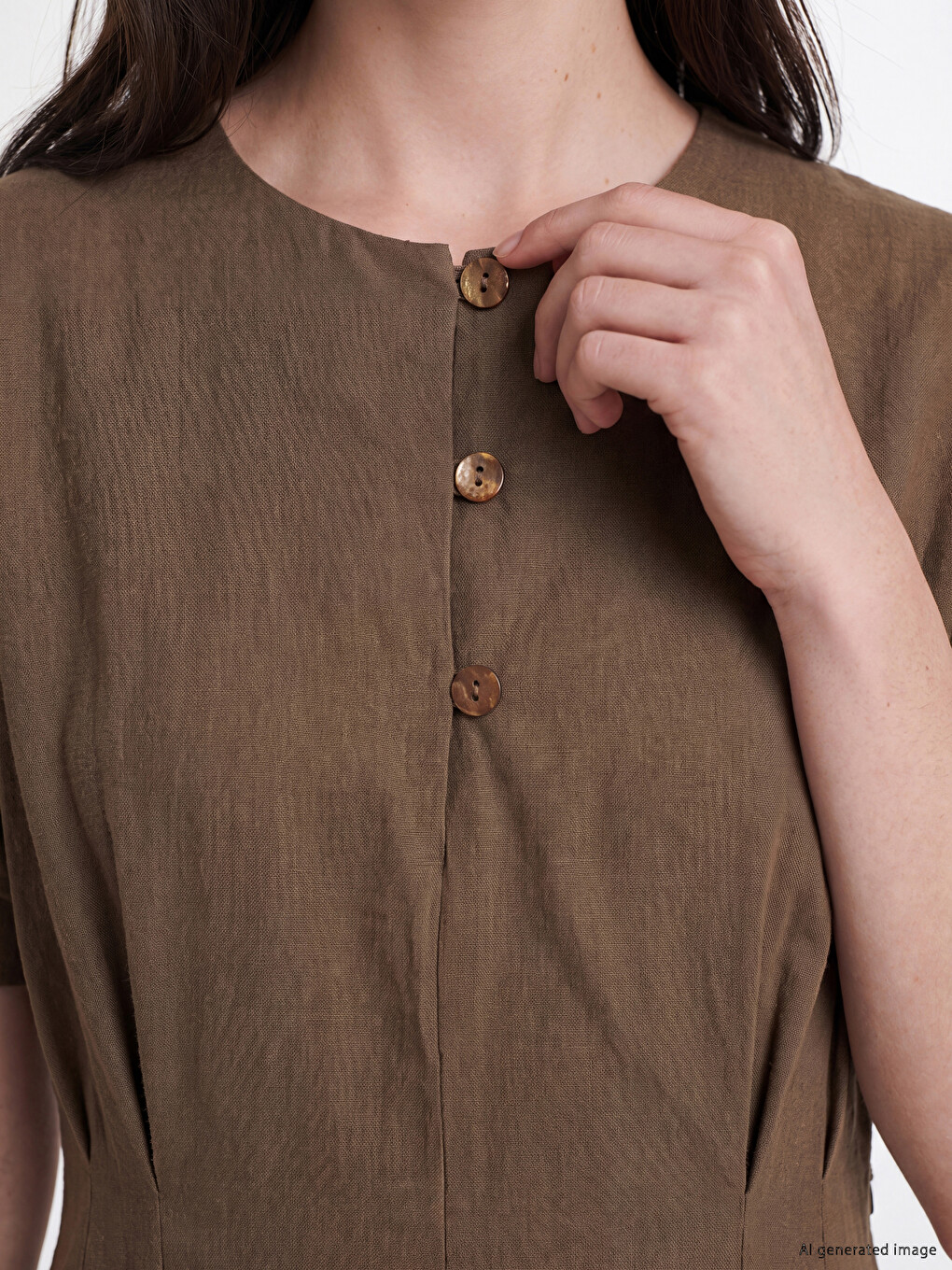 Crew Neck Peplum Blouse-2