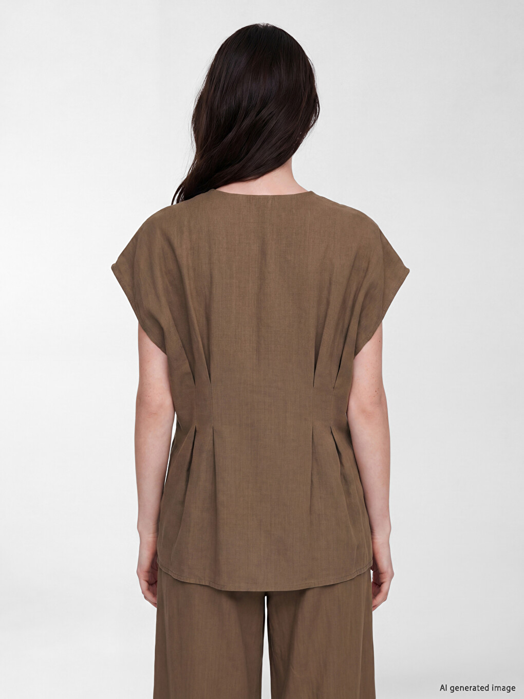Crew Neck Peplum Blouse-3