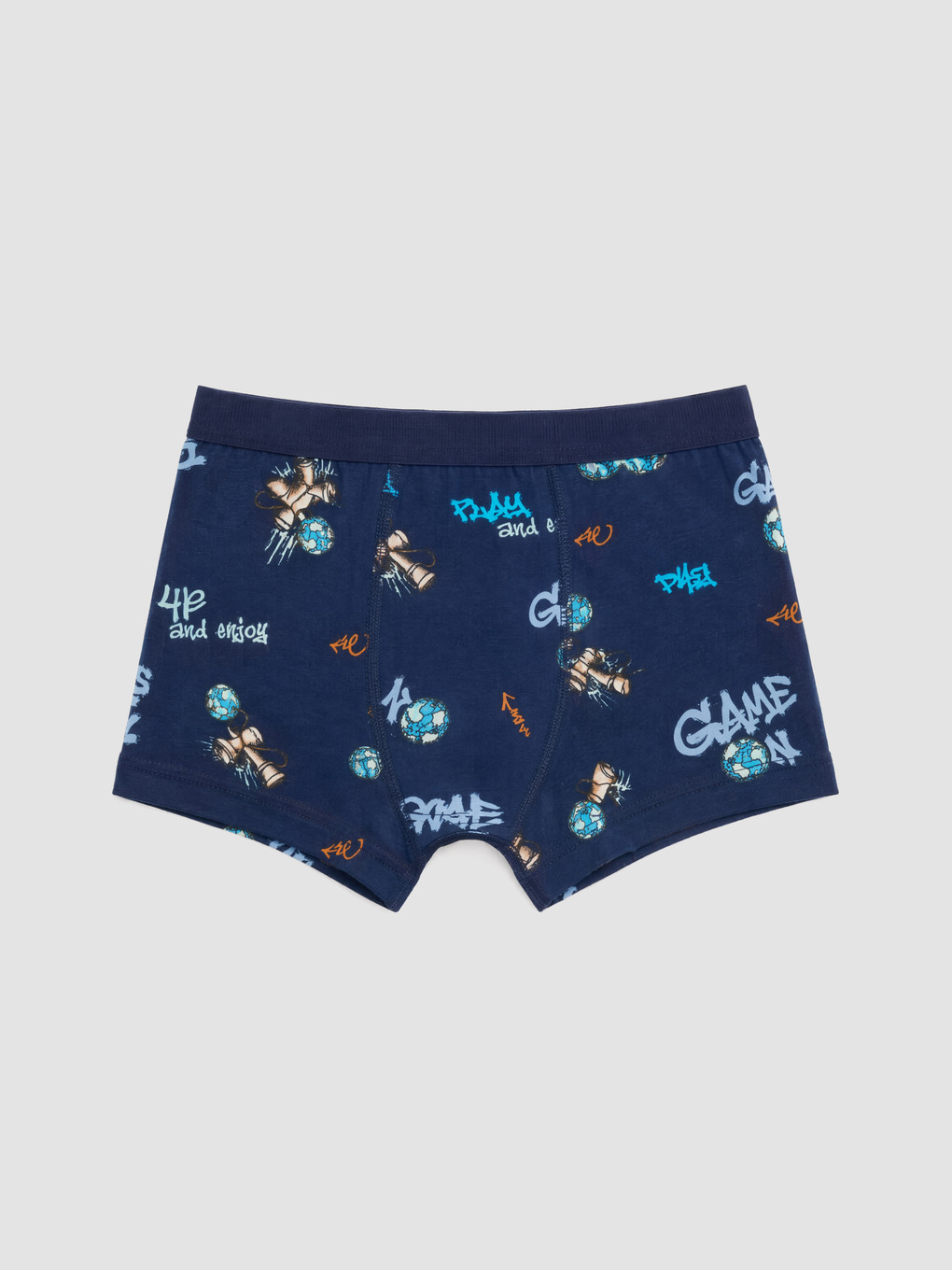 Lacivert Baskılı Erkek Çocuk Boxer