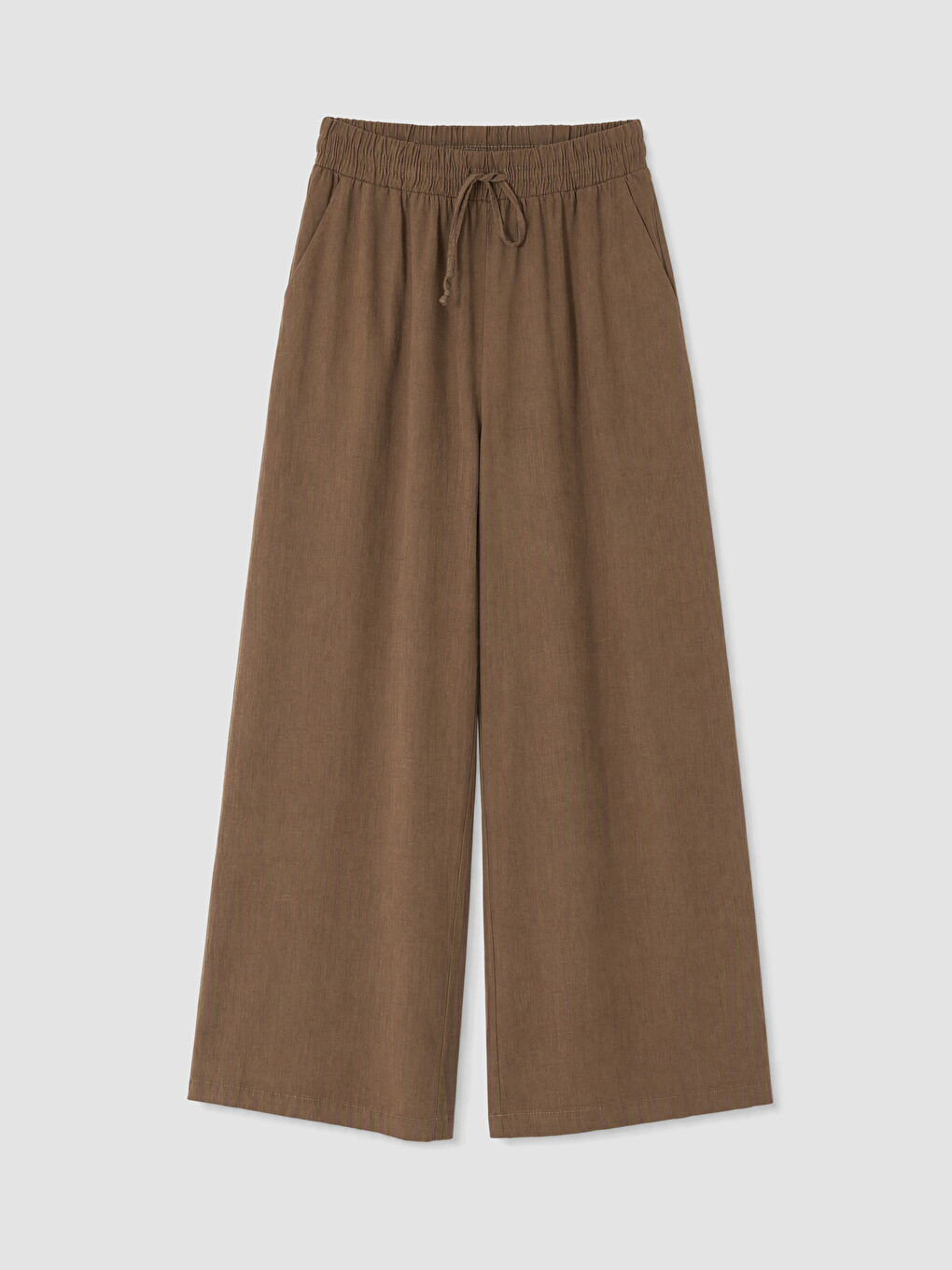 Elastic Waist Wide Leg Women's Trousers