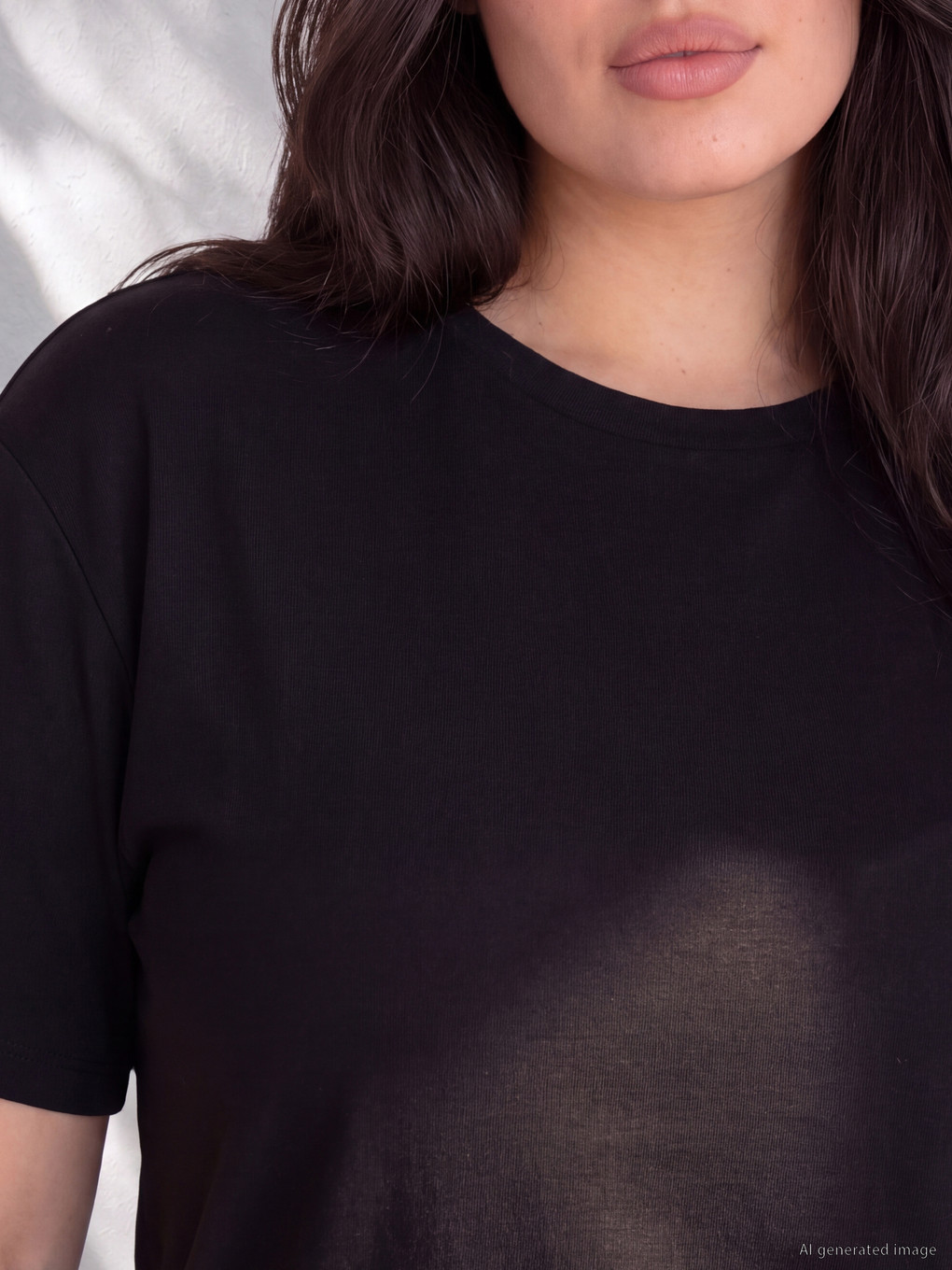 Tricou Basic Cu Guler Rotund Pentru Femei Mărimi Mari-1