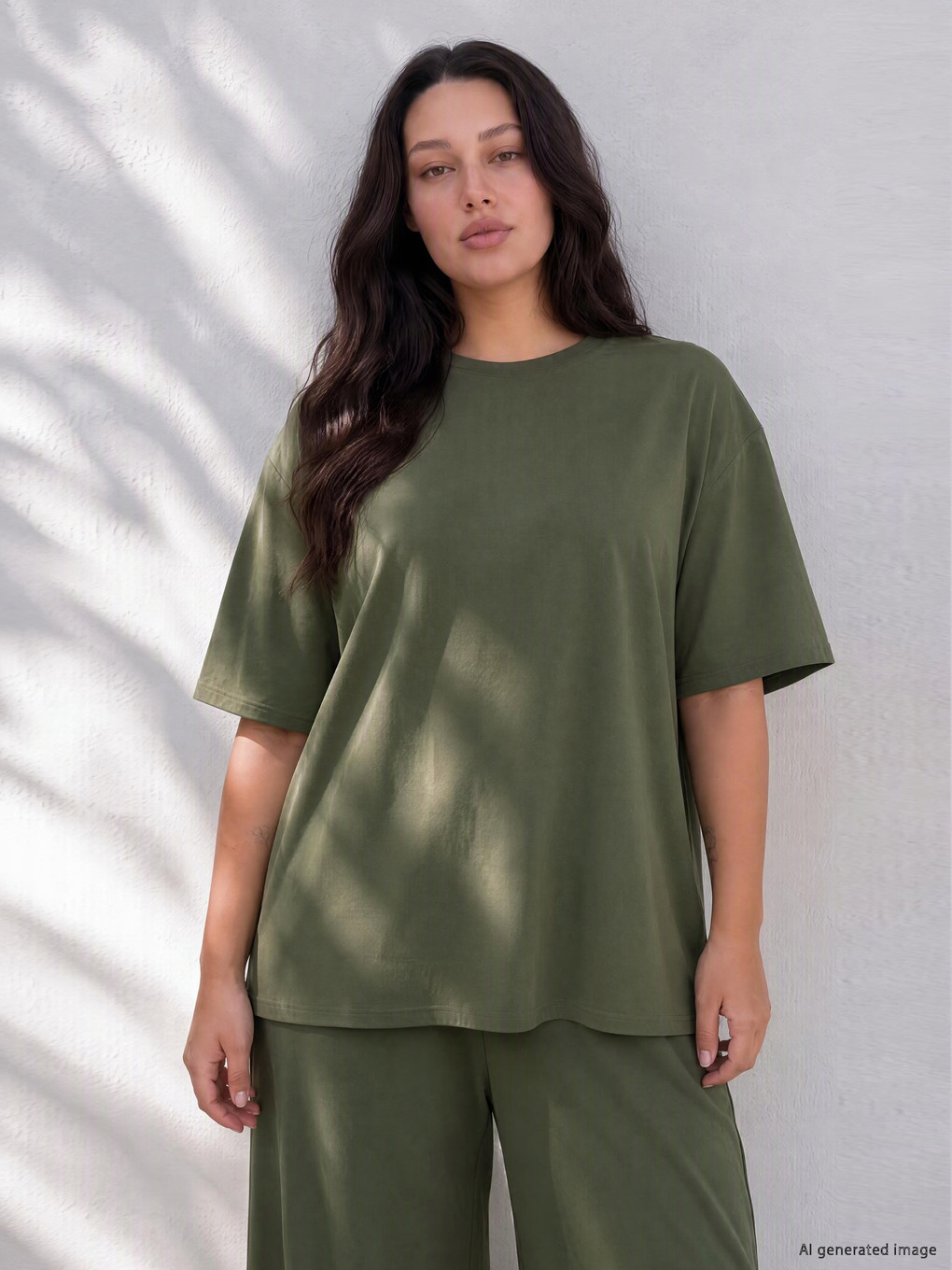 Plus Size Crew Neck Women's T-shirt