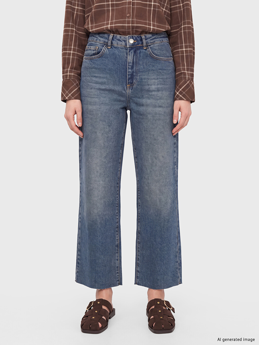 İndigo Culotte Fit Kadın Jean Pantolon-1